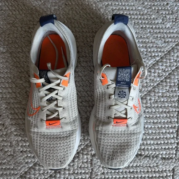 Nike White and Orange Athletic Sneakers - Picture 6 of 15